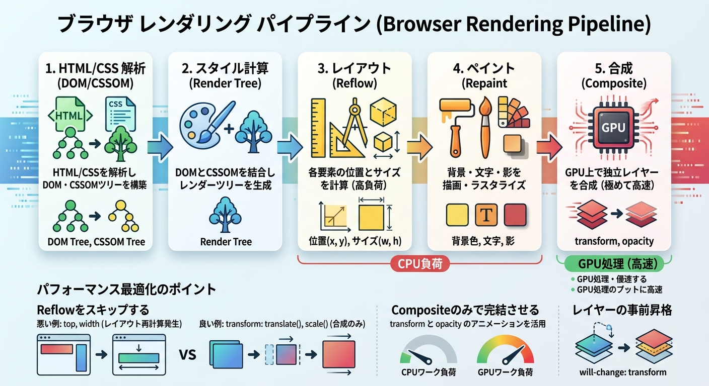 ブラウザレンダリングパイプライン